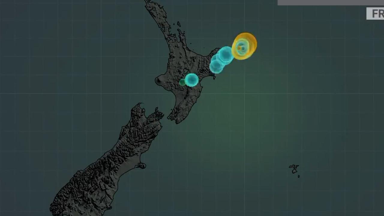 A visualisation of the quake tremors on New Zealand’s North Island.