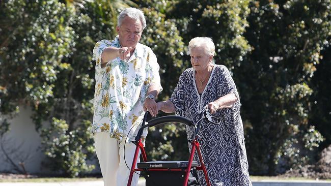 Peter Foster on the Gold Coast. pictured with his mother Louise. Picture: Tertius Pickard