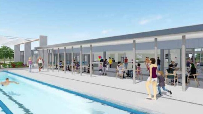 Plans showing the outside pool area at the upgraded Miami Aquatic Centre.