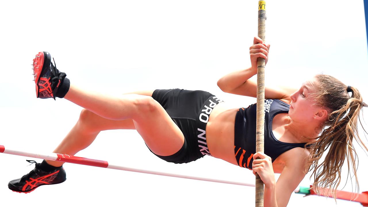 Sophie Lillicrap, pole vault Queensland athletic state titles. Saturday March 13, 2021. Picture, John Gass