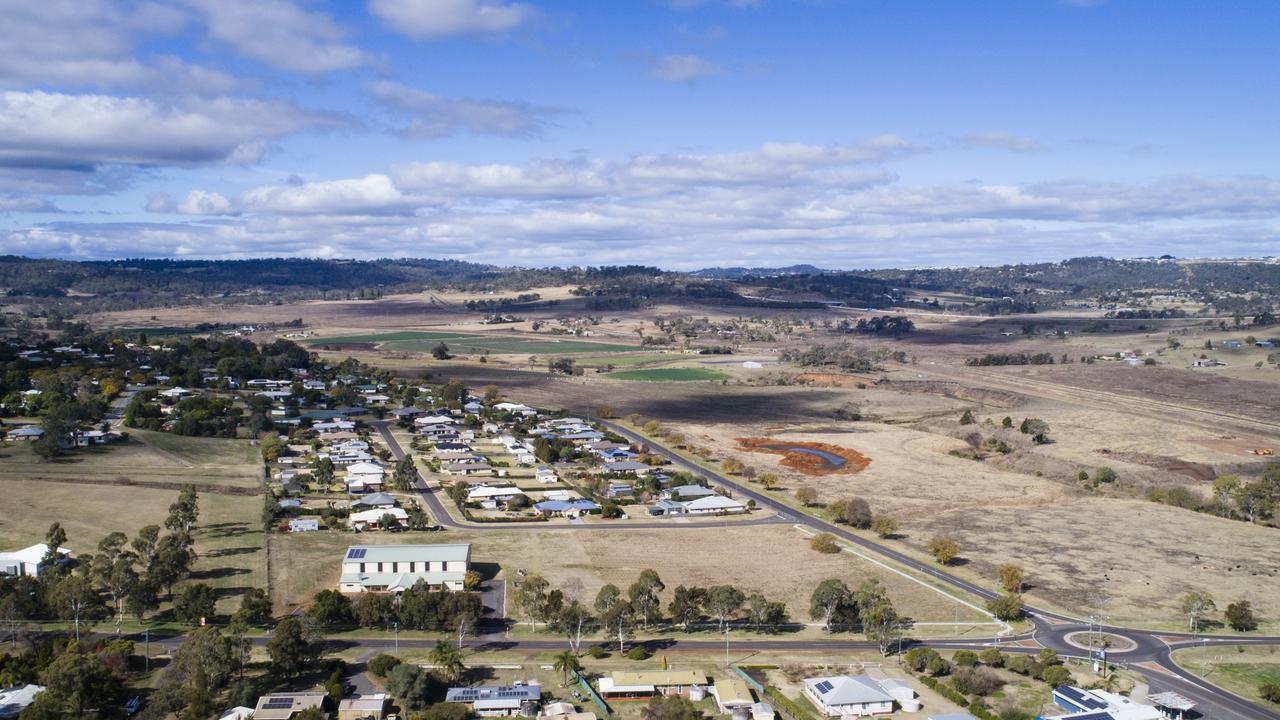 Aerial view of Gowrie Junction from McMahon Park looking east towards Toowoomba, Wednesday, June 7, 2023. Picture: Kevin Farmer