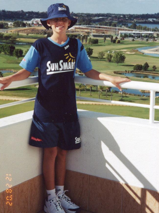 Joel Creasey as a young ball boy at the Hopman Cup.