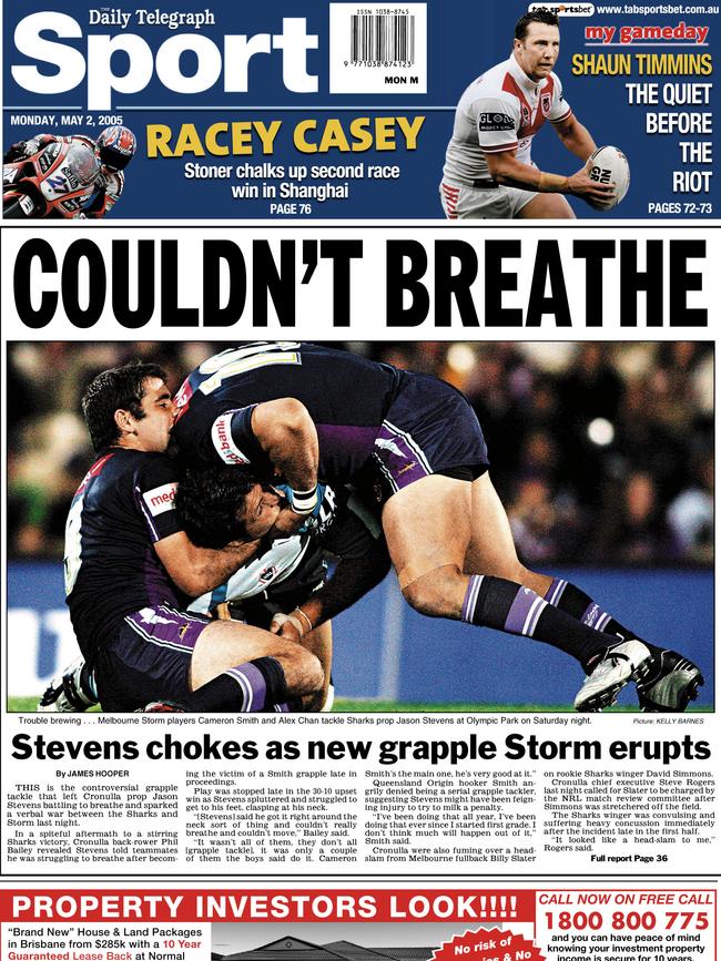 The Daily Telegraph feature story on the Jason Stevens "grapple tackle".