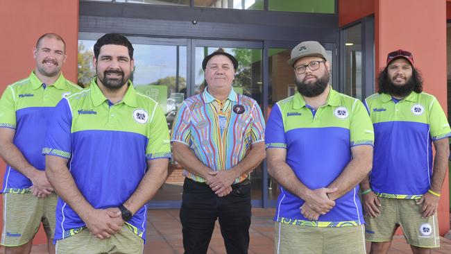 Bundjalung Baygal Warriors RLFC members Grant Stevens, Luke Walker, Uncle Trevor Kapeen, Ronny Gordon and Levi Caldwell are ready to take the Rising Warriors program to the next level as they tackle Indigenous mental health.