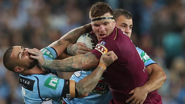 Queensland forward Josh McGuire during last year’s Origin series. Picture: Peter Wallis