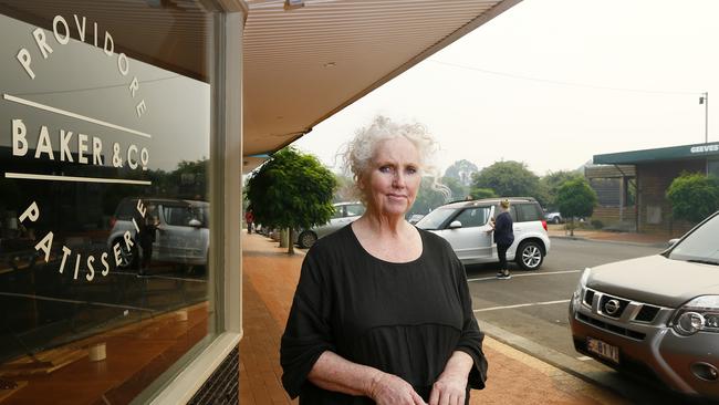 Baker &amp; Co Providore and Patisserie owner Fiona McAlpine is ready to evacuate if necessary. Picture: MATT THOMPSON