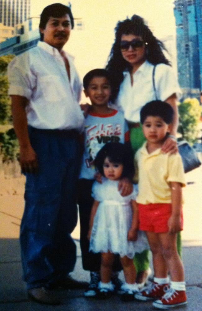 Johnny as a youngster with his family.