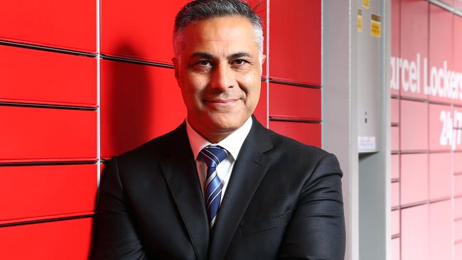 Australia Post chief executive Ahmed Fahour at one of the organisation’s 24/7 parcel pick-up centre in Melbourne’s CBD.