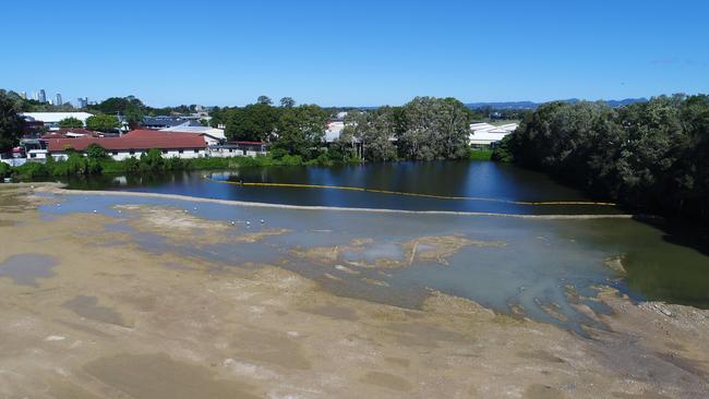 Black Swan Lake after fill was delivered across a large section of it. Picture: Glenn Hampson.