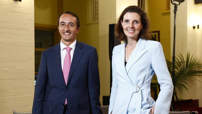 Liberal MP Dave Sharma and independent candidate Allegra Spender are battling for the seat of Wentworth. Each have forked out $30,000-plus on Facebook advertising. Picture: Richard Dobson