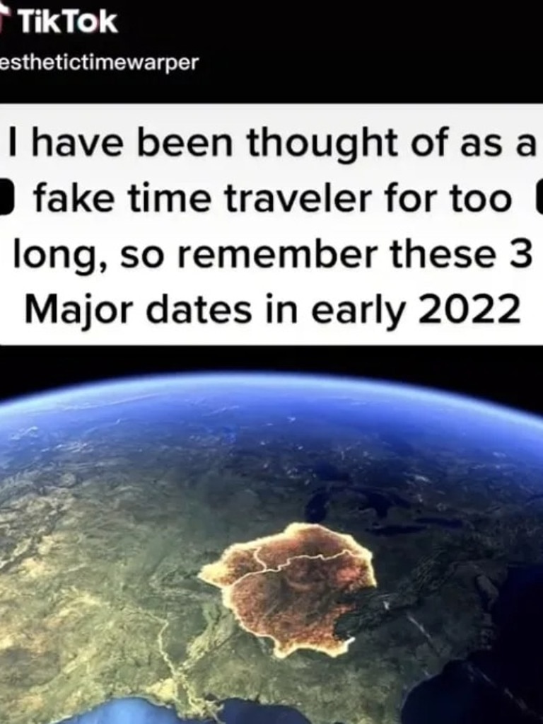 A self-proclaimed "time traveller" has shared predictions for 2022. Picture: TikTok
