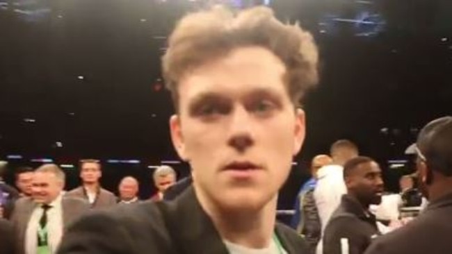 Zac Alsop sneaks into ring post-Anthony Joshua-Joseph Parker fight.