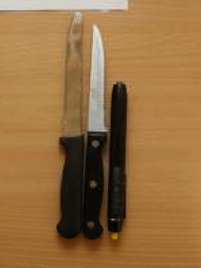 Two steak knives were seized at Yallambee nursing home on May 17. Picture: Supplied