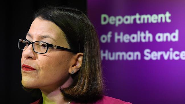 Doctors have accused Victorian Health Minister Jenny Mikakos of throwing Dr Chris Higgins, who contracted coronavirus, under the bus. Picture: AAP Image/James Ross.