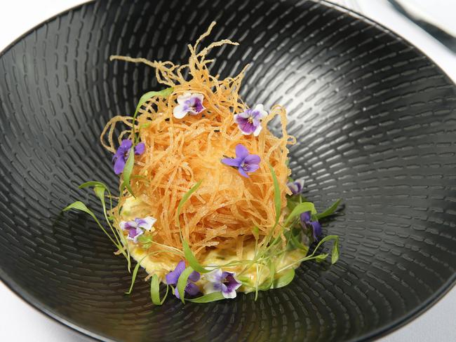 Vegetarian crispy organic egg at Ezard at Levantine Hill Estate in Coldstream. Picture: Andrew Tauber