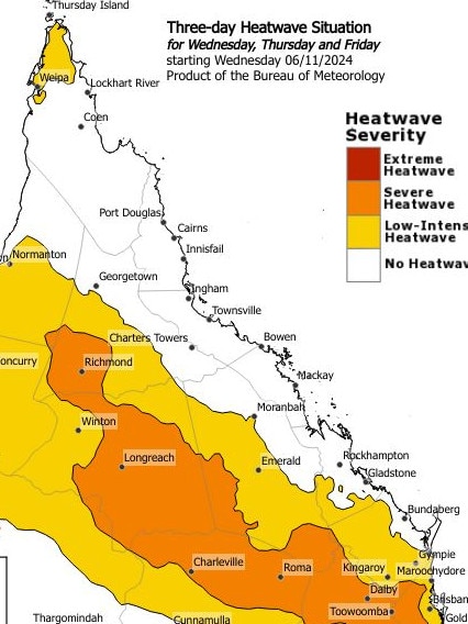 The heatwave warning was continued from Friday. Picture: Supplied / BOM