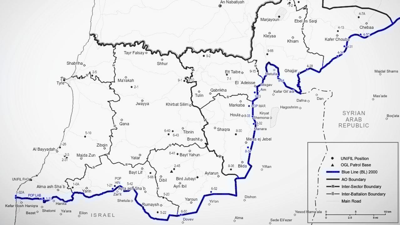 Israel and Lebanon 'Blue Line' border. Picture: Wikipedia