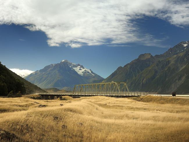 Hooker River Bridge Mt Cook National Park. Picture: Richard Furoff.