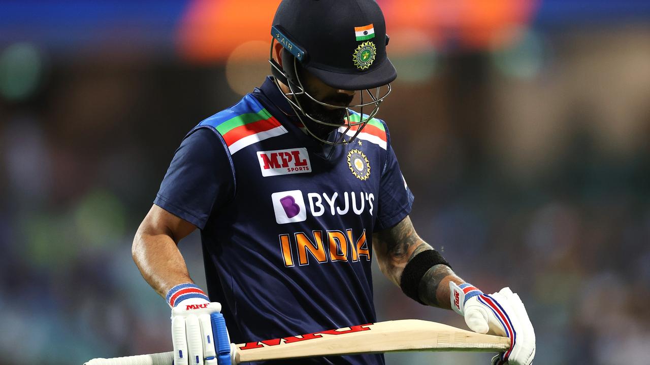 Kohli leaves the field after being dismissed by Josh Hazlewood and with it any real hopes on an Indian of victory. Picture: Getty Images