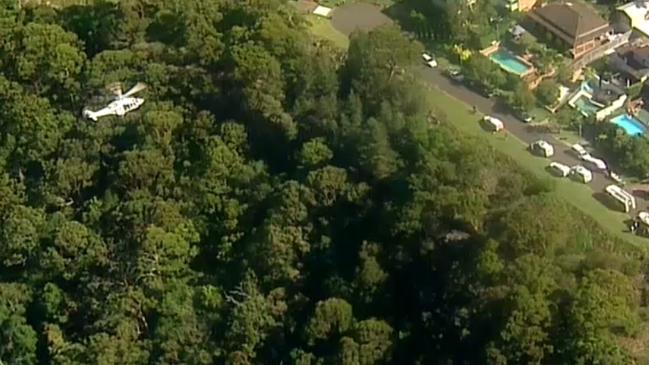 A 40-year-old man was recused after falling 15 metres from a cliff. Picture: 9 News