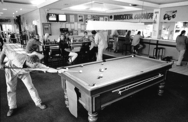 Billiard tables at the Arnhem Club in Nhulunbuy circa 1997.