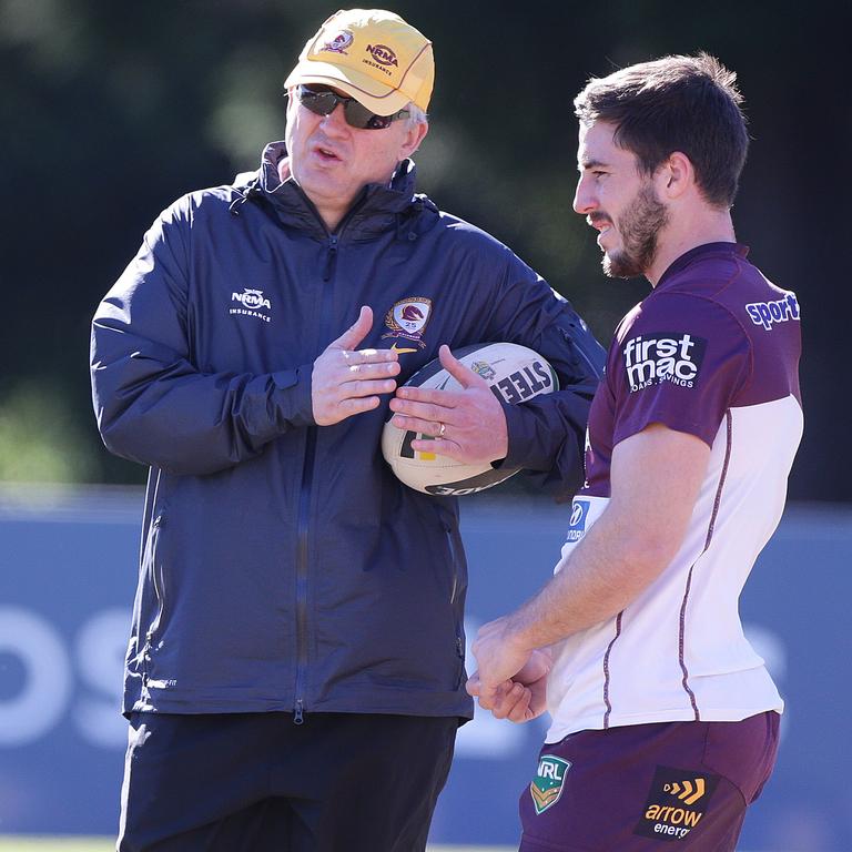 (L-R) Anthony Griffin first teamed up with Ben Hunt at the Broncos. Picture: Jono Searle