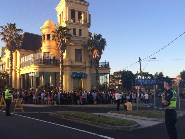 Crowds gathered at The Edgy the night before it was closed down. Picture: Sharon Green.