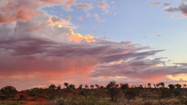 Nyirripi bathed in a sunset glow. Picture: David Sales