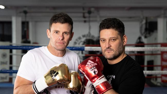 Cameron Mooney and Brendan Fevola will feature in the All Stars Boxing - Footy Fight Night. Picture: Fiona Hamilton