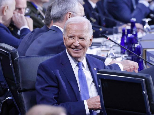 US President Joe Biden participates in Working Session of the NATO Summit at the Walter E. Washington Convention Center in Washington, DC, July 11, 2024. (Photo by Ludovic MARIN / AFP)