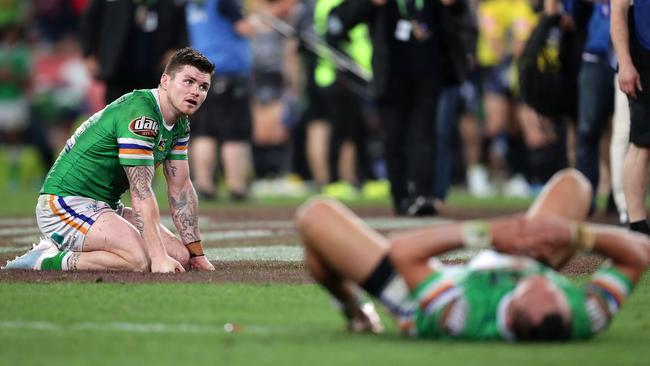 Raiders backrower John Bateman looks dejected after losing the NRL grand final