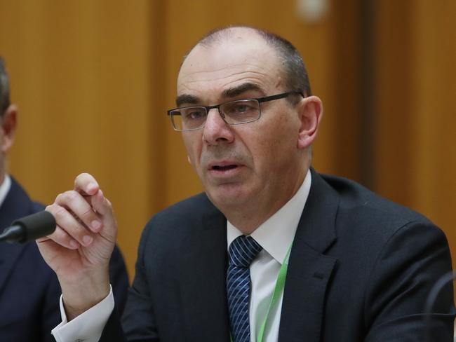 Australian Prudential Regulation Authority (APRA) chairman Wayne Byres at the House Economics Committee hearing at Parliament House in Canberra