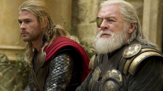 Anthony Hopkins (right) starred opposite Chris Hemsworth in the Thor films. Picture: Marvel