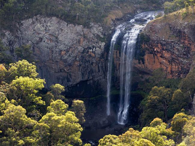 10/16The scenic lower Ebor Falls Located on the Guy Fawkes River National Park in the New England region of NSW, this tiered waterfall is well worth the visit. Picture: Destination NSW