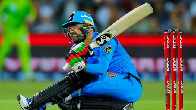 The legspinning, big-hitting Rashid Khan is key to the Adelaide Strikers’ chances in BBL09. Picture: Daniel Kalisz/Getty Images