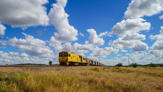 Aurizon train near Hughenden, QLD.
