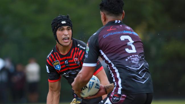 Joseph Suaalii, playing for the North Sydney Bears in a NSW Cup match against Blacktown Workers, in Blacktown, today. Picture:Justin Lloyd.