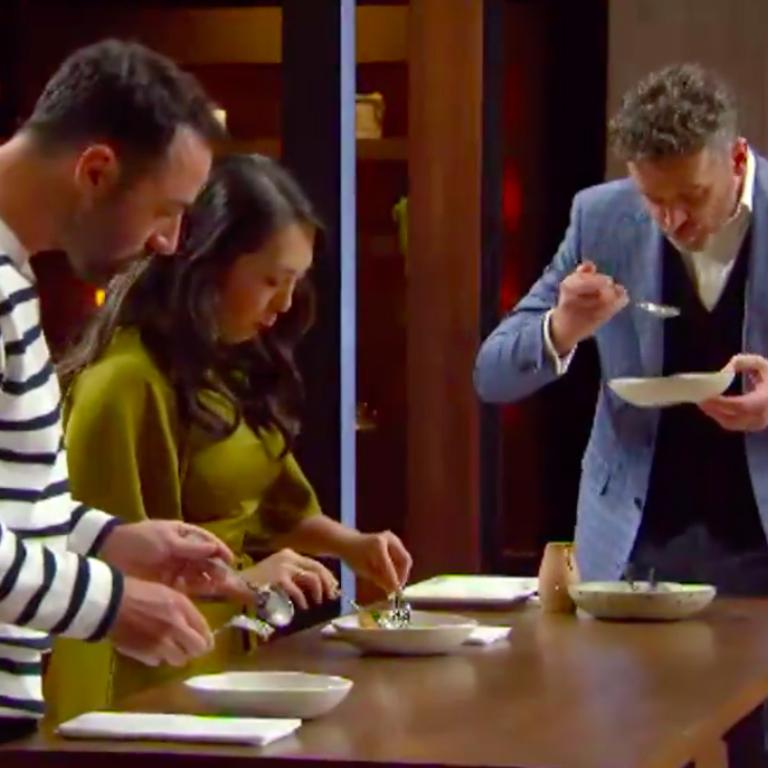 Judges taste the contestants food on last night’s MasterChef