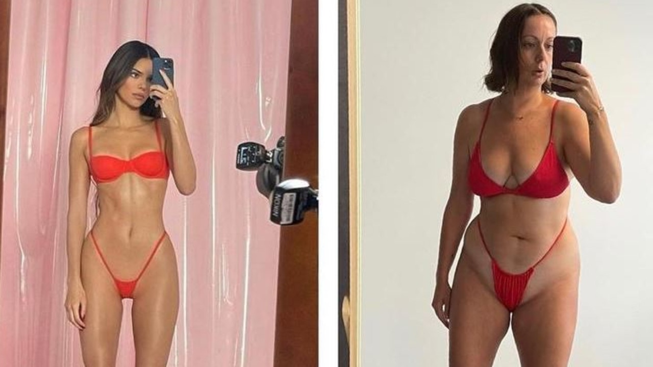 Celeste also did the famous Kendall Jenner red lingerie shoot. Picture: Instagram