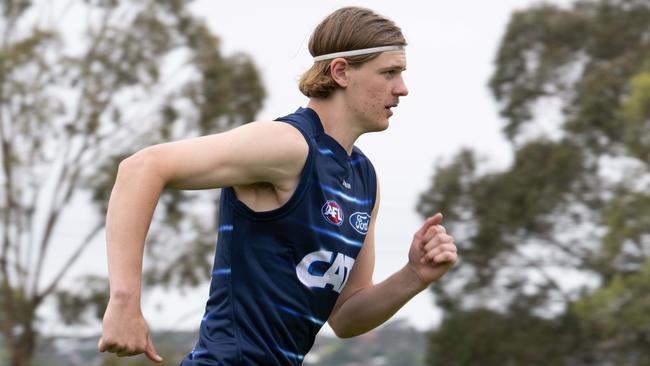 25-11-2024 Geelong Cats pre-season training at Deakin University Waurn Ponds. Joe Pike. Picture: Brad Fleet