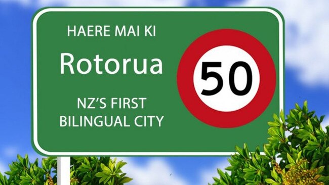 A bilingual sign welcoming people to Rotorua. Picture: Supplied