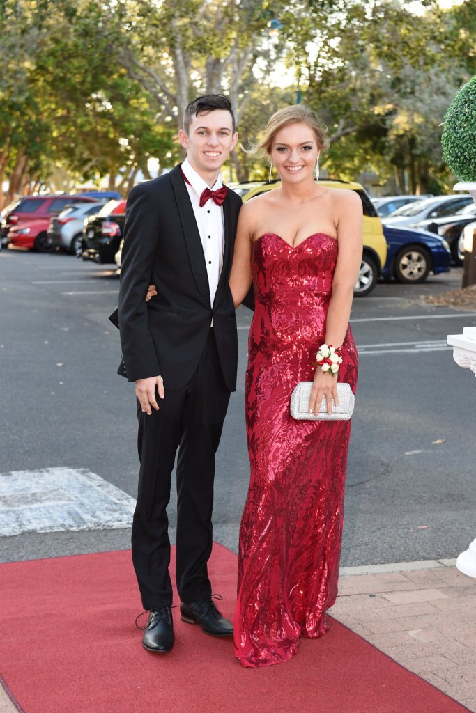 Hervey Bay High formal at the Waterfront - Josephine Desgrand and partner Morgan Pascoe. Picture: Alistair Brightman