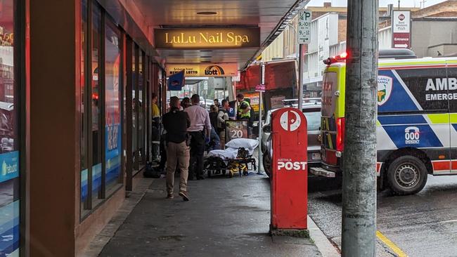 Brisbane St between George St and St John St in Launceston is currently closed and people are asked to avoid the area. One person is in custody over an incident. Picture: Alex Treacy