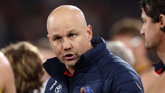 ADELAIDE, AUSTRALIA - JULY 29: Matthew Nicks, Senior Coach of the Crows during the 2023 AFL Round 20 match between the Adelaide Crows and the Port Adelaide Power at Adelaide Oval on July 29, 2023 in Adelaide, Australia. (Photo by Sarah Reed/AFL Photos via Getty Images)