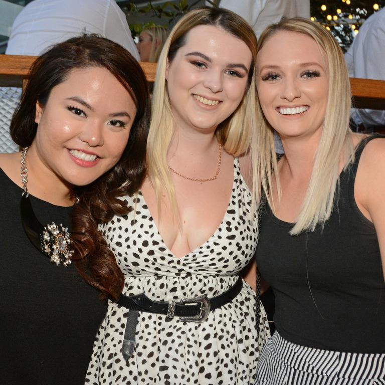 Tina Lam, Elise Nicolson, Cassie Beddoes at opening of White Rhino, Surfers Paradise. Picture: Regina King