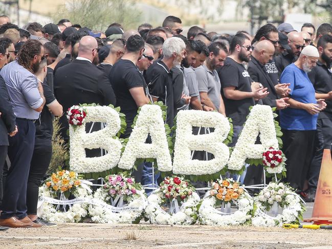 Mourners at the funeral of Nabil Maghnie in Fawkner in 2020. Picture: Wayne Taylor