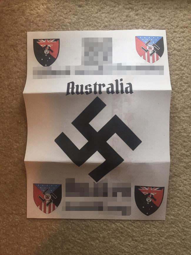 Anti-Semitic flyers distributed by a Nazi group at Isle of Capri on the Gold Coast.