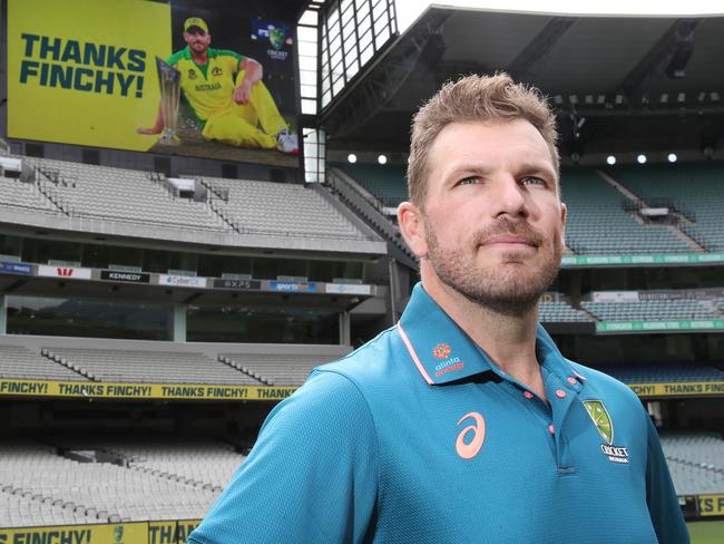 MELBOURNE, AUSTRALIA - NewsWire Photos, SEPTEMBER 8, 2022.  Australian cricket player Aaron Finch announces his retirement at a press conference at the MCG. Picture: NCA NewsWire / David Crosling