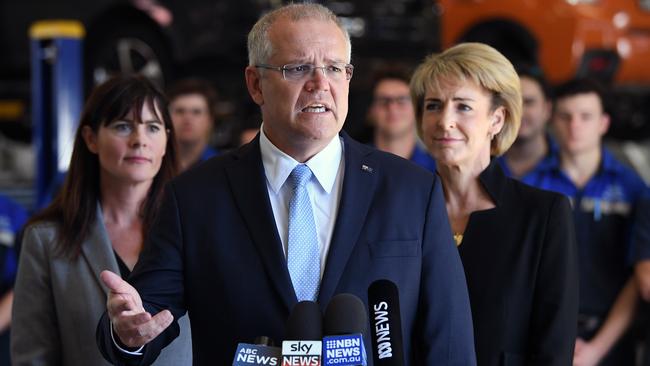 Scott Morrison has challenged Bill Shorten to back the Adani coalmine. Picture: AAP