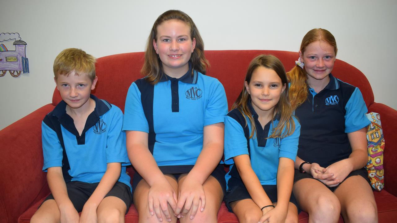 MARY VALLEY COLLEGE: Angus Fraser, Payton Rozynski, Montanna Wolgast and Chloe Schonknecht were NAPLAN'S top achievers from Mary Valley State College. Photo: Philippe Coquerand